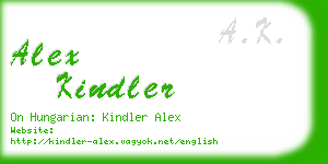alex kindler business card